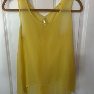 Yellow Sleeveless Chiffon Tank Top Size S